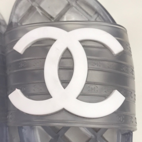clear jelly chanel slides